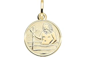 MyGold MOD-06017, Ciondolo segno zodiacale (senza catena), in oro giallo 333 (8 carati), piccolo, diametro 12 mm, rotondo