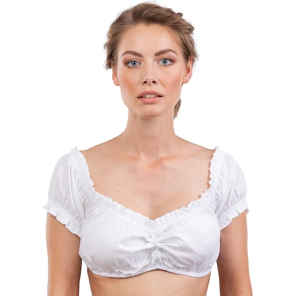 Aomig Dirndl Blouse Lace,White Womens Oktoberfest Costume, V
