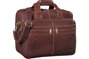 STILORD 'Alexander' Bolso de Negocios o maletín Grande de auténtica Piel para Hombres Bolsa de Mensajero o Bandolera para portátiles Oficina y Universidad