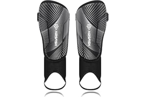 AirsFish Protège-Tibias pour Garçons Certifiés CE avec Protection de la Cheville, Protège-Tibias Haute Résistance, Sangles Réglables Étendues Antidérapantes Respirantes, pour Garçons et Filles