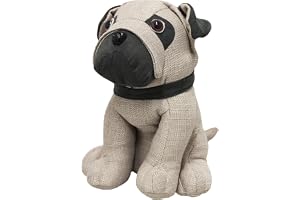Riva Paoletti Mops hund dörrstopp – kraftig sandfyllning – 100% polyester – 23 x 15 x 24 cm (9" x 6" x 9") – designad i Storb