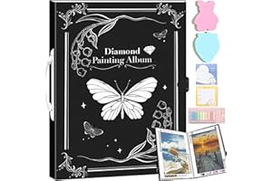 YUTUY 5D Diamond Painting Bilder Album,Diamond Painting Album,Aufbewahrung Folder für Diamant Painting Bilder,DIY Diamond Painting Sammelordner,Diamond Painting Zubehör (30 Seite,Schwarz)