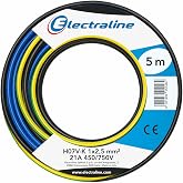 Electraline 25148 &ndash; H07V-K Cable, Section 1 x 2.5 mm, 5 m, Multicoloured