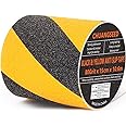 CHUANGSEED Heavy Duty yellow and black Anti Slip Tape 6" x 35Ft (15cm x 10.6m) High Traction strong grip Tape For Outdoor/Indoor Safety Non Skid Roll Traction Tread Warning Tape