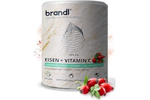 ‎BRANDL Eisen Vitamin C Kapseln | 20mg Eisen & 90mg Vit C | Hoch bioverfügbares Eisen-Bisglycinat für Sportler und aktive Menschen by brandl® | 120 Eisen-Tabletten