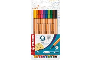 Fineliner - STABILO point 88 Förpackning med 10 Blandade färger