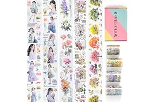 NOTIONSLAND 4 Rolls Aesthetic Washi Tape Set, PET & Washi Tapes, Multi-Pattern Decorative Washi Tape for Journaling, Bullet Journals, Planners,DIY Craft