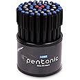 Pentonic 0.7mm Ball Point Pen Tumbler Pack | Black Body | Blue, Black & Red Ink | Pack of 50 Pens