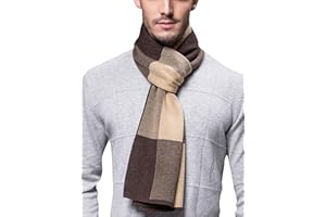 WANYING Hommes Echarpe 6% Laine Automne Hiver Easy Chic Gentleman Echarpe Tricotée - 180 * 30cm À Rayures