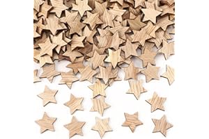 UPINS Holzsterne Klein, 200 Stück Holzsterne Streudeko 2cm Holzsterne zum Basteln Holz Stern für Weihnachten Hochzeit Geburtstag Tischdeko