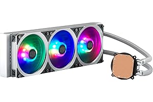 Cooler Master MasterLiquid ML360P Silver Edition Liquid Cooler, All-In-One (AIO) Liqiod Cooler, 360mm Radiator, 1 x 360mm PWM SF360R ARGB Fan, Integrated Fan Frame Design, Aluminum Pump Cover