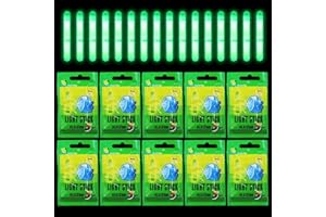 QGH Night Fishing Floats Glow Sticks – 50pcs High Visibility Sea Fishing Float Lights for Rod Tip & Bite Alarm – 30m Visibility, 10-12 Hour Glow, Waterproof Fishings Accessories (4.5 x 37mm)