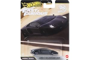 Hot Wheels Premium-Modellautos, inspiriert von der Fast & Furious-Reihe, Lamborghini Aventador Coupé, Modellauto im Maßstab 1:64 für Sammler, JHW77