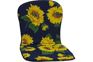 BEO Coussin monobloc chaise empilable Bas avec motif tournesol sur fond bleu foncé