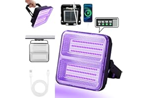 ‎WINNIW WINNIW 9600mAh Wiederaufladbares Schwarzlicht, Dimmbares UV-Licht, 200 LED 395nM UV-Taschenlampe Camping Schwarzlicht, Halloween, Körperbemalung, UV-Farbe, Fluoreszierender Effekt