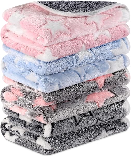 4 Pcs Waterproof Guinea Pig Blankets Washable Small Animal Fleece Bedding Absorbent Guinea Pig Cage Liners Reusable Pet Pee Pad Sleep Mat Pad Cover for Hamster Ferret (Big Twinkle, 12 x 12 Inch) - 1
