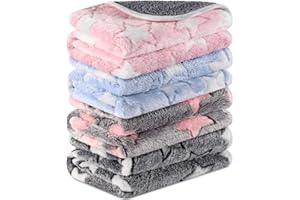 Namalu 4 Couvertures pour Cochon d'Inde en Polaire Lavables Imperméables Doublures pour Cages Absorbantes Tapis de Couchage Réutilisable pour Animaux de Compagnie (Motif d'Étoile Mignon, 30 x 30 cm)