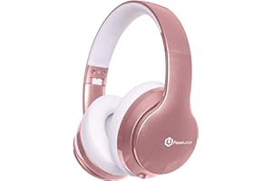 PowerLocus P6 Bluetooth Casque sans-Fil, Casque Audio Bluetooth Hi-FI Stéréo avec 40Heures, Voice Assistant, Microphone, Assistant Vocal intégré pour iPhone,Samsung,iPad,Tablette