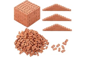 Terrifi 100 Pieces Mini Bricks Tiny Bricks, Diy Materials Realistic Fake Blocks, Suitable For Miniature House Buding, Dollhouse Garden Accessories (3 Holes Red)