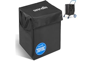 SereneLife Waterproof and Tear-Resistant Trolly Bag Liners, 600D Oxford Fabric for Groceries, Laundry, Expandable Capacity, Polyester, 36D x 44W x 57cmH, Liner