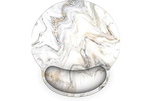 ToLuLu Mouse Pad Wrist Rest Support, Gel Mouse pads with Non Slip Rubber Base Memory Foam Mousepad, Mouse Wrist Rest Pad for Laptop Computer Home Office Working Gaming Pain Relief, White Gold Marble