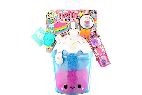 Fluffie Stuffiez Petite Peluche à Collectionner - Boba Drink - Déballage Surprise - Peluche DIY Câline Super Douce de la Famille Treats - Jeu Tactile et Fidget - Pour les Enfants de 4 Ans et Plus