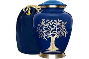 Trupoint Memorials Grande urne funéraire en Forme d'arbre de Vie pour Les Cendres humaines – Une urne Chaude et Simple Qui Fait Un Endroit de Repos pour Votre Bien-aimé – avec Sac en Velours