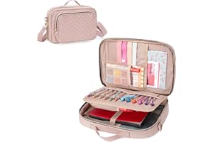 ‎TEAMOY Teamoy Aufbewahrungskoffer für Tagebuchzubehör, Tagebuchzubehörhalter mit abnehmbaren Stiftfächern und Schultergurt, Reiseorganisator für B5-Notizbücher, Planer, Stifte, Tagebuchzubehör, Rosa