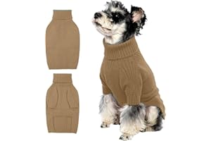 IECOii Hundepullover,Sweater für Hunde,Hundepullover für Kleine Mittelgroße große Hunde,Warmer Rollkragen Hunde Pullover,Winter Hundebekleidung for Katzen,Chihuahua,Französische Bulldogge,Labrador