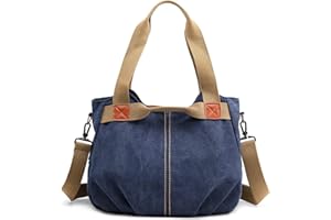 DIRRONA Casual Bolso de Mujer Moda Lienzo Bolsos Bandolera Viajes Bolso Bandolera Mujer Bolsa de Lona Trabajo Compras Bolsos Cruzados Multibolsillos Uso Diario