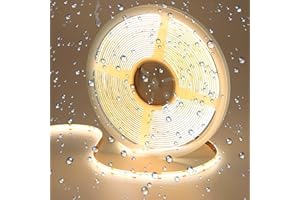 GOMING 24V 10M COB Ruban à LED Blanc Naturel 4000K IP65 étanche 384LED/M Luminescence Uniforme CRI 93+ Haute Luminosité 6800lm Flexible Découpable Bande LED pour Maison Décorer(Sans Alimentation)