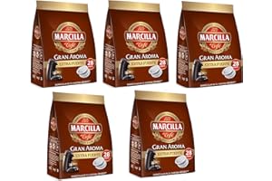 Marcilla Café Extra Fuerte para máquina Senseo - 5 paquetes de 28 monodosis (Total 140 monodosis) - Amazon Exclusive