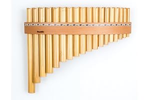 PLASCHKE INSTRUMENTS Plaschke Flauto di Pan con cintura in legno, fatto a mano in alto adige, 18 toni-Sol