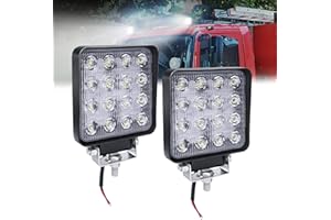 ‎HENGMEI HENGMEI 48W LED Arbeitsscheinwerfer Reflektor Scheinwerfer Arbeitslicht LED Zusatzscheinwerfer Light Flutlicht für Offroad Agrar Traktor (2X48W,Quadrat)
