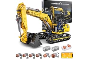 SDXFUWA 13112 Technique Excavatrice, Pelleteuse Motorisée Télécommande Contrôle APP & RC Modèle, pour Age 8+(1,830+ pièces)