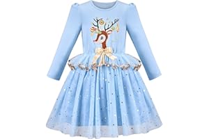 Sunny Fashion Robe Fille Noël Chapeau de père Noël Manche Longue Partie Habiller 3-12 Ans