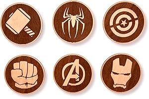 DIGIDU | Dessous de Verre, sous Verre, Cadeau Original, ustensiles de Cuisine Originaux, Dessous de Verre en Bois, Dessous de Verre Geeks, Repose gobelets, Cadeau Geek, (Pack 6)