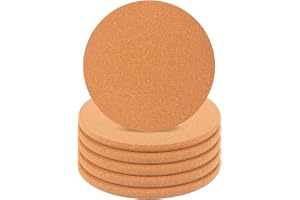 LDHHYH 6-pack Korkunderlägg Rund 19 cm, Grytunderlägg i Kork 10 mm Tjockt, Värmetåligt Grytunderlägg för Kastruller, Tekanna, Kaffekanna, Bordsskydd och Kök