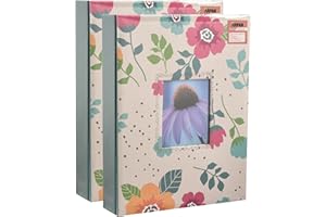 2 x Arpan 5x7'' Floral Leaf Slip In Case photo album for 200 Photos