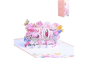 FloraVigo kartka urodzinowa, kartka pop-up na rocznicę, kwiat Pop Up kartki z życzeniami, kartka 3D pop-up na urodziny (kartka urodzinowa na 30. urodziny)