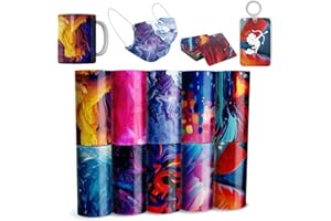 ‎LUCKIGUCK LUCKIGUCK Infusible Transfer Ink Sheets Aquarell 10 Stück/Set, Unschmelzbare Transfer-Tintenblätter 11.5 x 30.5 cm, Farb- und Mustertransferfolie