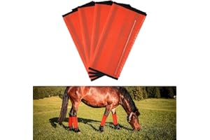 SAVITA 4 Piezas de Botas para Caballo, Botas Antimoscas de Malla Fina Transpirable para Caballos Botas Antideslizantes para Caballos Cascos Antipicaduras de Moscas Horse Accessories(Naranja)