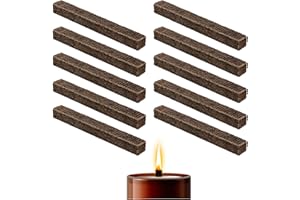 Crazyfly 10 Stück Dauerdocht für Wachsfresser, Dauerdocht Kerzendocht Dicke Outdoor Schmelzfeuers für Betonfeuer Kerzenreste Outdoor Kerzenrestefresser Dauerdocht (10 * 10 * 90mm)