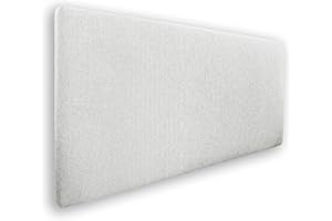 Silcar Home - Cabecero de Cama 105 Tejido Blanco Jep - Estructura de Madera, Tapizado en Polipiel Liso, Diseño Moderno, Fácil Instalación, Acolchado - Tela Blanco, 105 cm