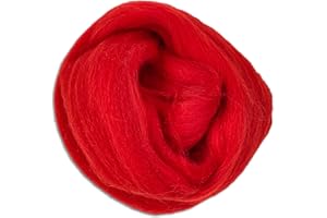Wohnkult Wooliny 100 g Filzwolle Merinowolle Märchenwolle | 35 Farben zur Auswahl (11 | Rot)