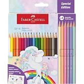 FABER-CASTELL - Unicorn Colored Pencils Set of 24 | L&aacute;pices de colores vivos para ni&ntilde;os y adultos en bonitos tonos pastel