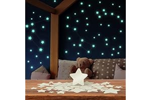 LILIMAUS Świecące gwiazdy do pokoju dziecięcego – samoprzylepne, pomoc w zasypianiu dla dzieci, 400 uspokajających naklejek z gwiaździstym niebem, do usunięcia bez pozostawiania śladów, w zestawie instrukcja