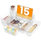 A-LuGei 【Military Grade】 Drawer Organisers, 【4𝗦𝗶𝘇𝗲】 Clear Makeup organiser, 【Holds 88 Items】 Bathroom Organisers and Stor