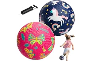 U&C Planet 2 Packs de Ballons de Jeux 21cm Kickballs Set Dodge Ball avec Pompe Gaga Ball Handball Soft Boucy Balls Play for Kids 1-8