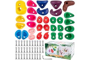 CIMOYBAI 32 Stücke Klettergriffe, Klettersteine Kinder, Dunkle Farben Klettergriffe Kinder, Kletterwand Griffe Für Spielturm Und Kletterwand, Weihnachts und Geburtstagsgeschenke für Kinder